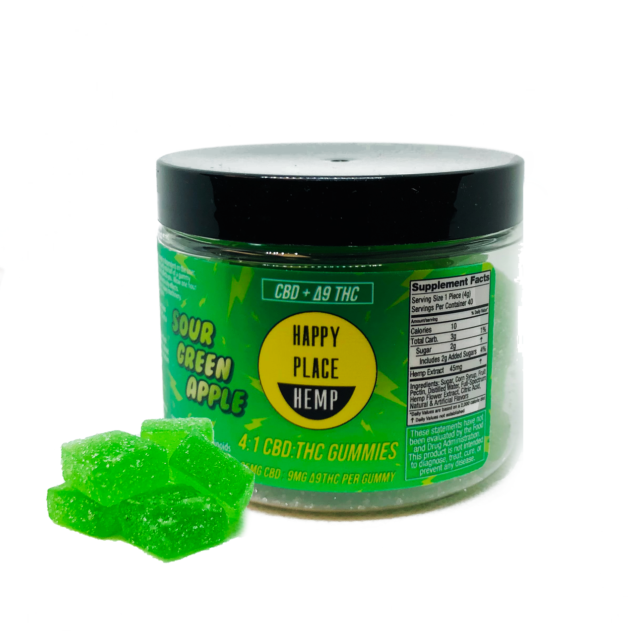 Happy Place Hemp — 4:1 CBD : Delta 9 THC Gummies (35mg CBD : 9mg D9THC Per Gummy)